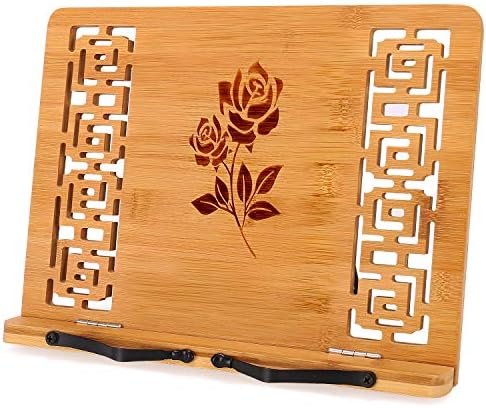 MEGREZ Bamboo Book Stand - Adjustable Foldable 132 x 94 inch
