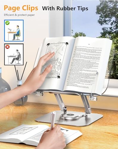 AC ISLAND Adjustable Book Stand with 360 Rotating Base