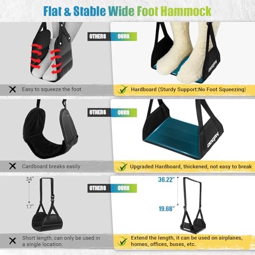 2-Pack Bamboo Foot Hammock for Travel
