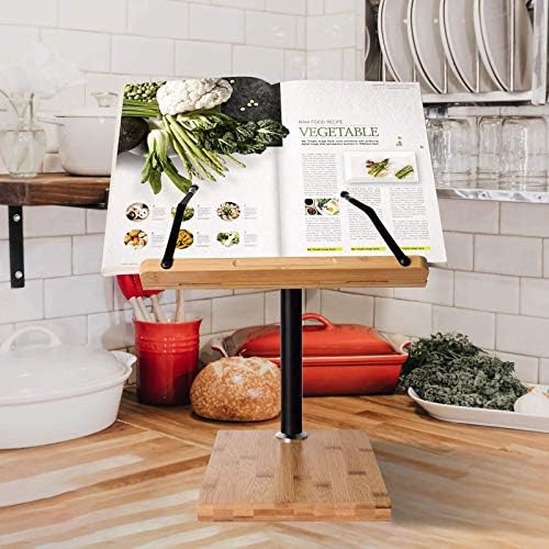 Wishacc Bamboo Adjustable Book Stand for Reading 1