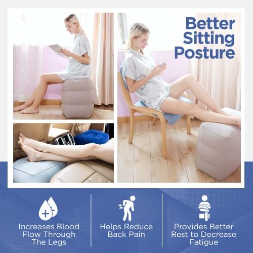 Aestoria Inflatable Foot Rest with Pump for Airplane and Toddler Bed