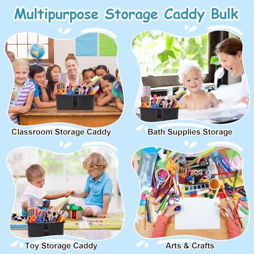 12 Pack 3 Compartment Storage Caddy for Classroom Supplies