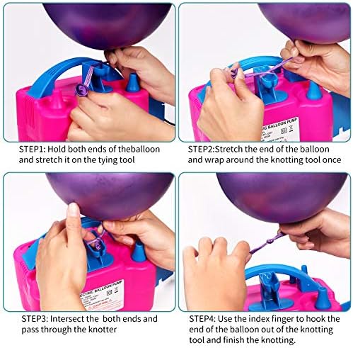 PCFING Balloon Pump with Dual Nozzle and Tying Tool