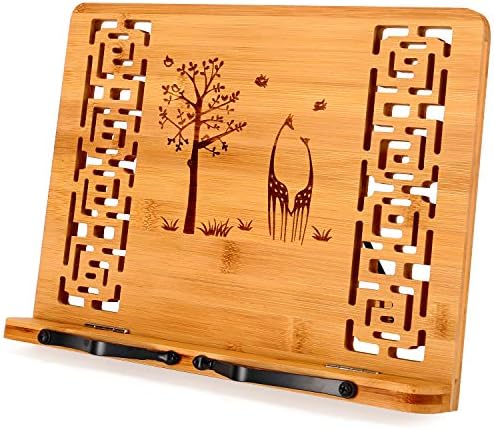 MEGREZ Bamboo Book Stand for Reading and Cooking