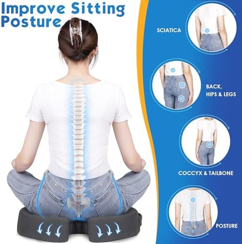 TushGuard Memory Foam Seat Cushion for Office Chair Relief