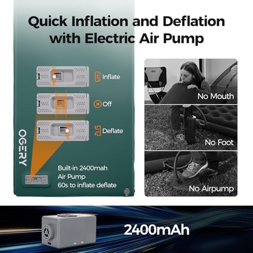 OGERY Self-Inflating Sleeping Pad with Electric Pump