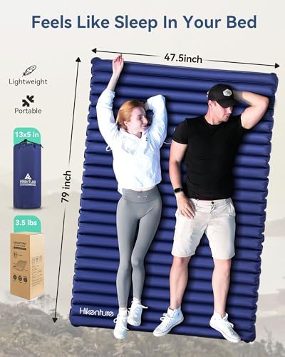 Hikenture Double Sleeping Pad 2 Person Inflatable Mattress