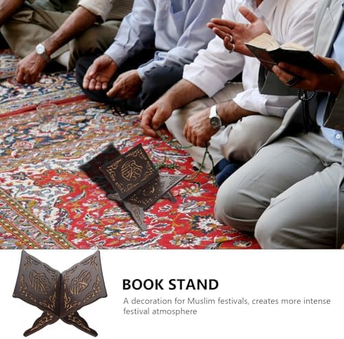 VALICLUD Quran Book Stand with Antique Carving Black