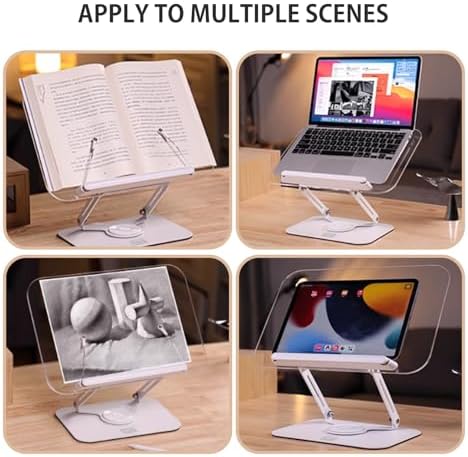HCSHWILL Adjustable Book Stand with 360 Swivel Base 1