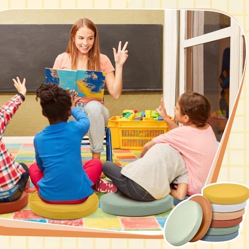 Juexica 8 Pcs Extra Thick Floor Cushions for Kids Classroom Seating