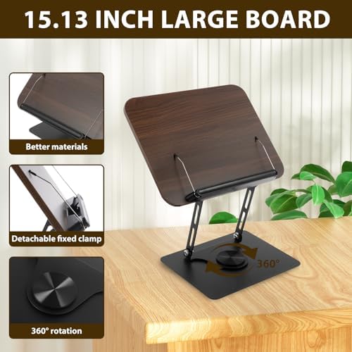 ZJMCAJY Foldable Book Stand with 360 Rotating Base 1