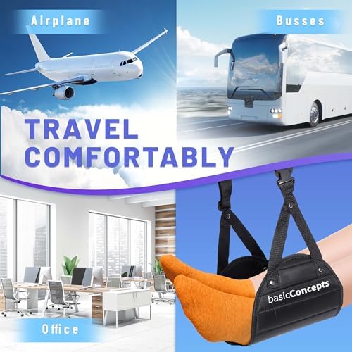 Memory Foam Airplane Foot Hammock - Adjustable Travel Foot Rest