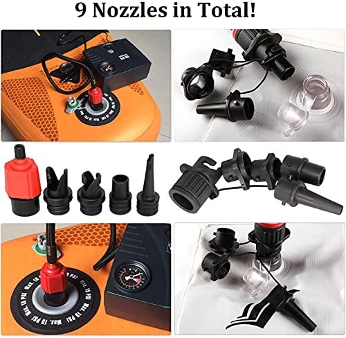BUENNUS 9 Nozzle Air Compressor Adapter - Black Portable Versatile