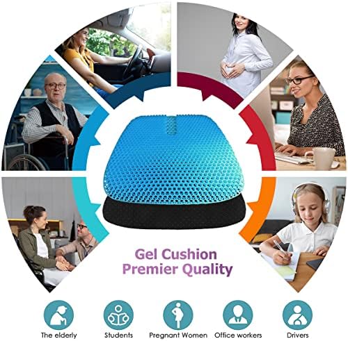 masteymoh Gel Seat Cushion for Long Sitting and Pressure Sores Relief