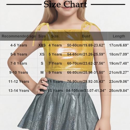 Beessbest Kids Girls Shiny Crop Top Dance Tank Top