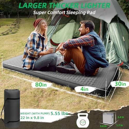 Self Inflating Sleeping Pad with Electric Pump 95 R-Value