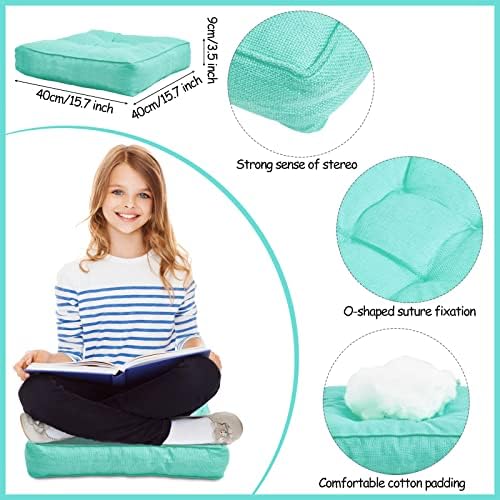 Tatuo 12 Pcs Square Floor Cushions for Kids and Classroom
