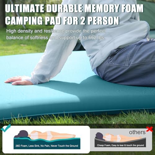 NYECHTO Double Self Inflating Sleeping Pad with Electric Pump