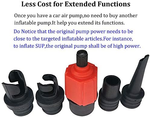 BUENNUS Car Compressor to Inflatable Pump Valve Adapter with 4 Nozzles 1