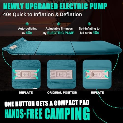 Self Inflating Sleeping Pad with Electric Pump and Pillow