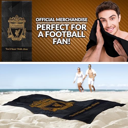 Liverpool FC Beach Towel - 54x27 Black