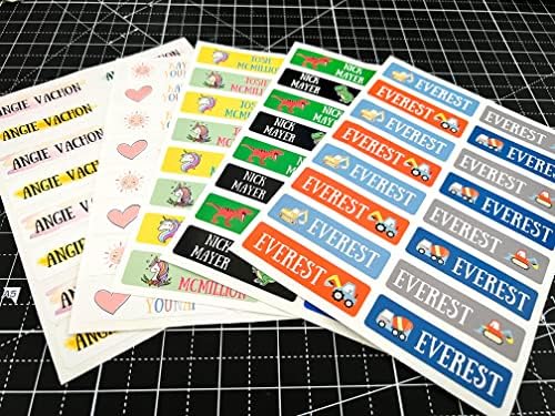 128 Waterproof Dishwasher Safe Kid Name Labels with Cute Pattern 4