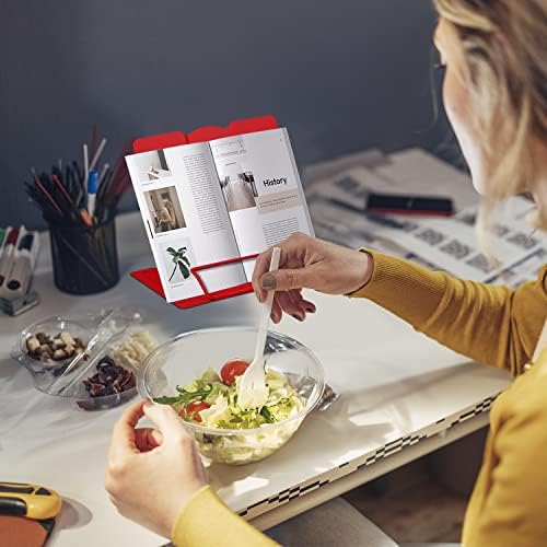 Honagu Adjustable Book Stand for Textbook and Tablet Red