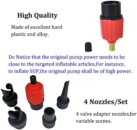 BUENNUS Car Compressor to Inflatable Pump Valve Adapter with 4 Nozzles 1