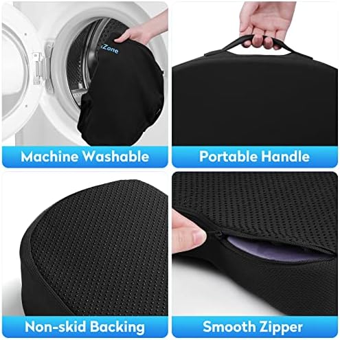 CushZone Ergonomic Memory Foam Seat Cushion - Black