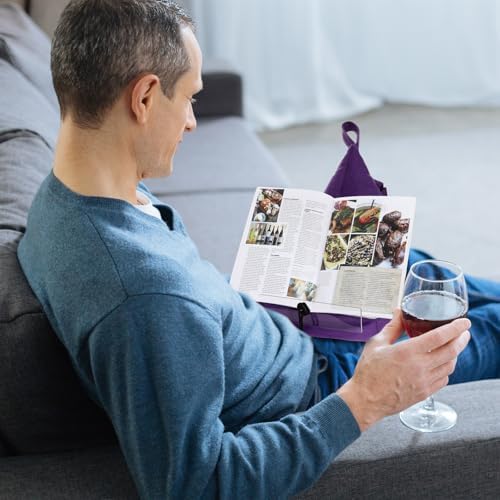 Tioncy Book Stand Pillow Stand for Tablets and Books Purple