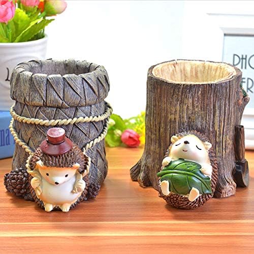 Lependor Resin Hedgehog Desk Pencil Holder Organizer