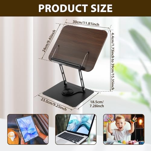 ZJMCAJY Foldable Book Stand with 360 Rotating Base 1