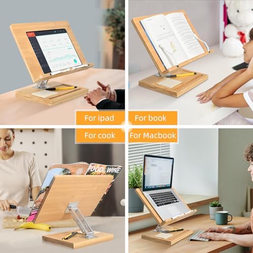 Adjustable 360 Book Stand with Elastic Page Clips