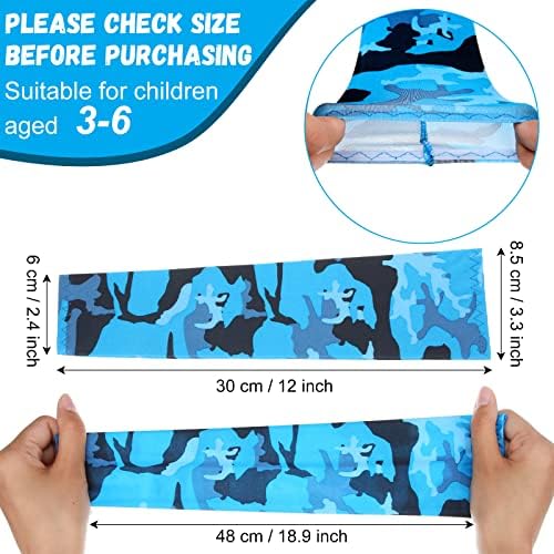 Yahenda 10 Pair Camouflage UV Protection Arm Sleeves for Kids 4-7