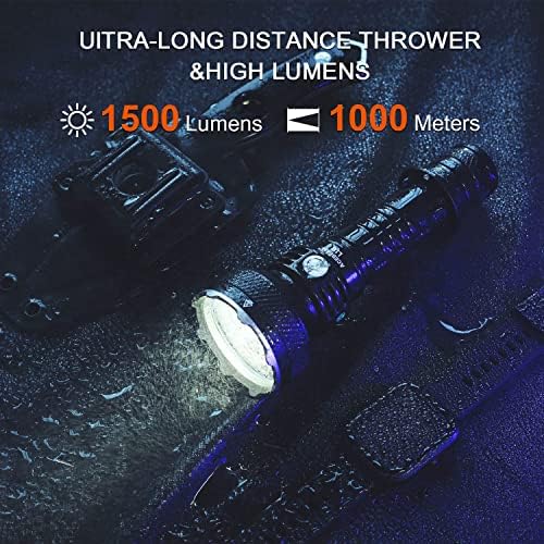 ACEBEAM 1500 Lumens Tactical Flashlight with 1000m Beam Distance