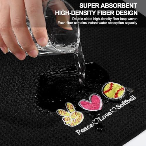 4 Pieces Funny Softball Pitching Towel Set with Clip