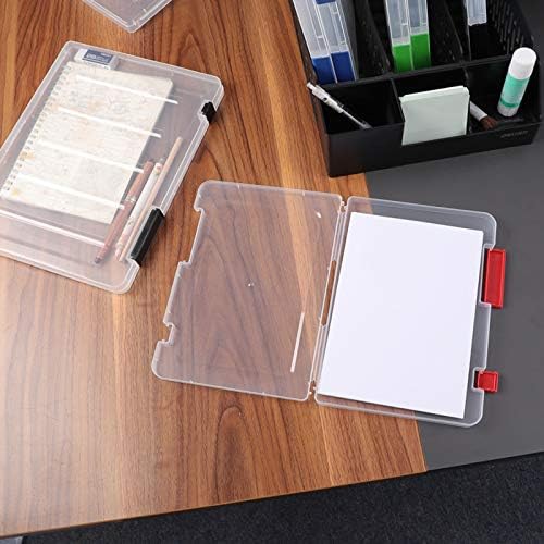 Lovskoo 1Pack Clear Desk File Organizer Box Black