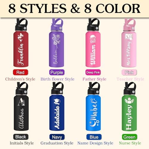 Personalized Kids Water Bottle with Name 12oz Insulated Cup