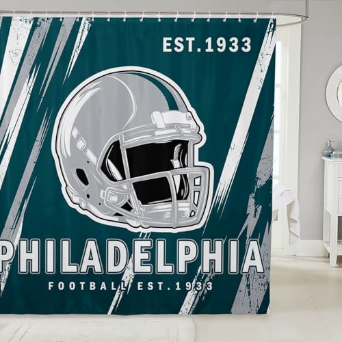 Erosebridal Sports Team Shower Curtain Set 72x84