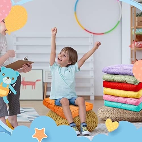 Juexica 8 Pcs Rainbow Floor Cushions for Kids Classroom Meditation Seats