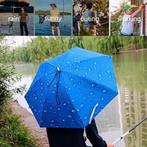 2 PCS Folding Adjustable Umbrella Hat for Adults