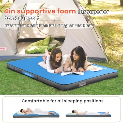 FRITTON Self-Inflating Sleeping Pad with Electric Pump 4 Memory Foam