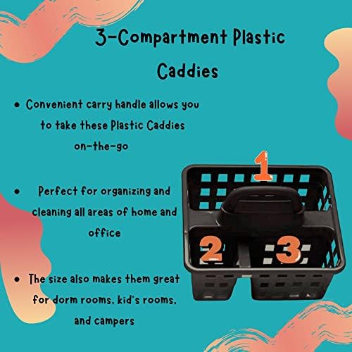 A1 Unlimited Set of 2 3-Compartment Plastic Caddies with Handle 1