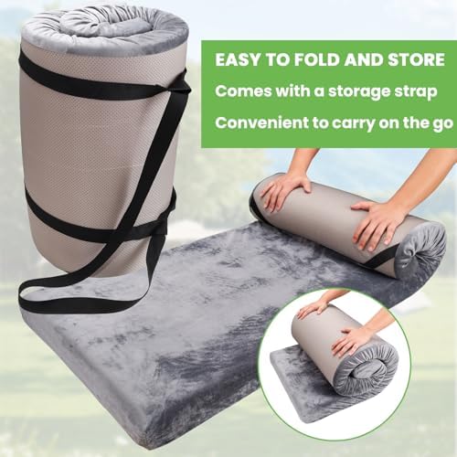 PANDOROOM 3 Inch Memory Foam Camping Mattress Pad for Adults