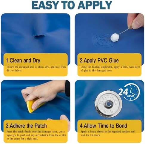 GleamGlee Air Mattress Patch Kit - Heavy Duty Repair for Inflatable