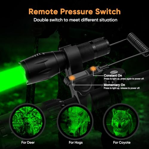 WINDFIRE Green Light LED Flashlight Headlamp with Zoom and Picatiny Mount 1
