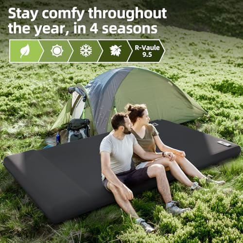 DESQUE Double Self-Inflating Camping Mattress with Electric Pump