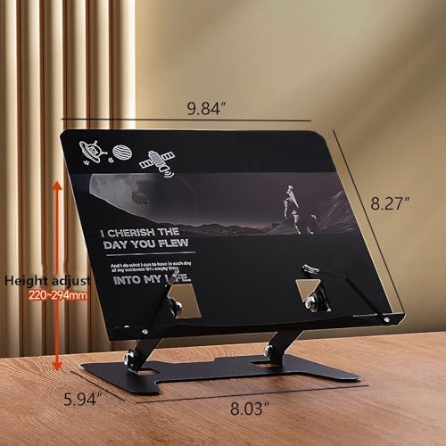 Adjustable Metal Book Stand for Reading Cooking and Tablets Black 1