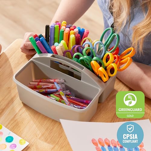 ECR4Kids 3-Compartment Storage Caddy Set 6-Pack Grey