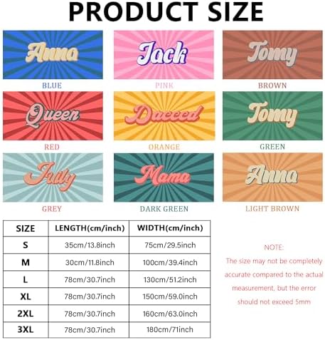 Personalized Beach Towel with Name for Kids Adults